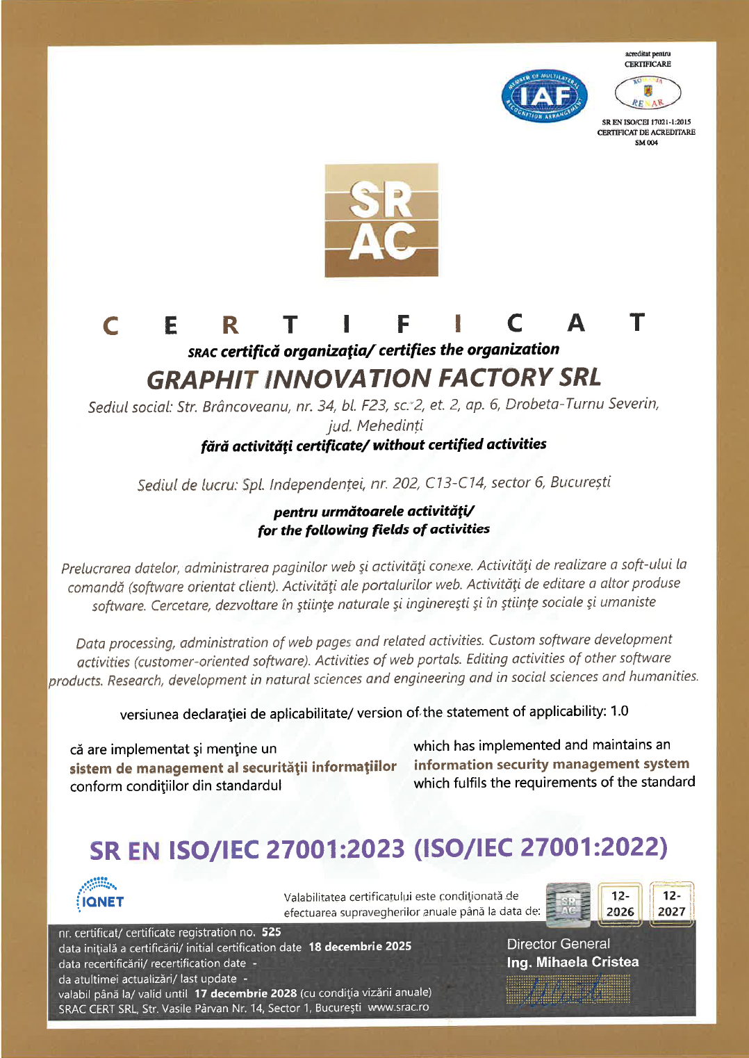 ISO 27001 SRAC